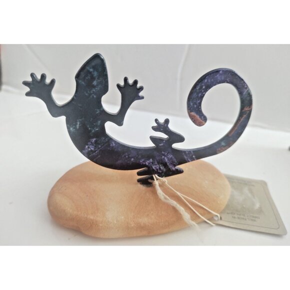 Lazart Texas USA Copper double sided Story Gecko Lizard on Sandstone Base - Picture 7 of 15